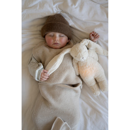 Moonie 2.0, ekologisk Humming kanin med pink noise och lampa - Cappuccino