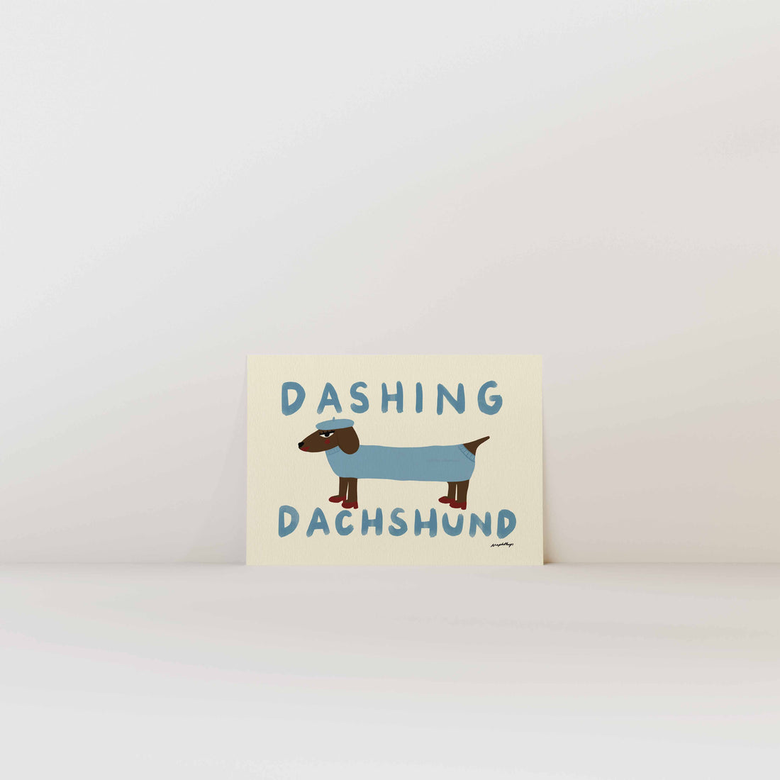 Nephthys Illustrated affisch, Dashing Dachshund - A4