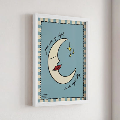 Nephthys Illustrated affisch, You are my light in the night sky - A4