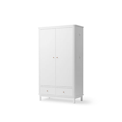 Oliver Furniture Wood garderob med 2 dörrar, vit - höjd 204 cm