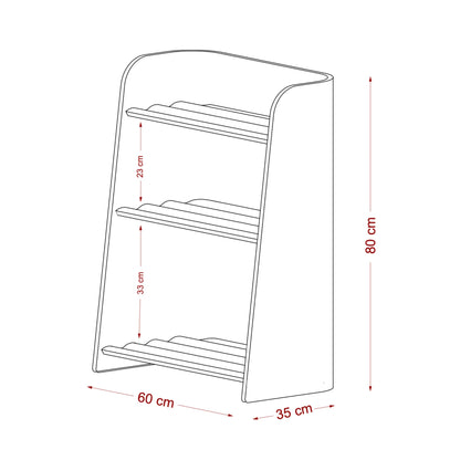Curve-Lab bokhylla för barn, Curvy Bookcase - Ek