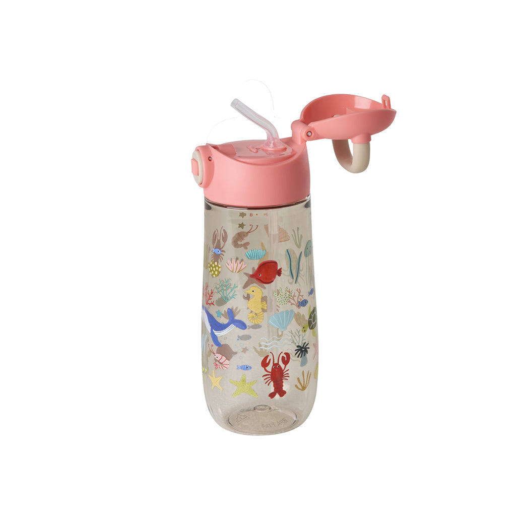 Rice dricksflaska i tritan, 550 ml - Coral ocean print