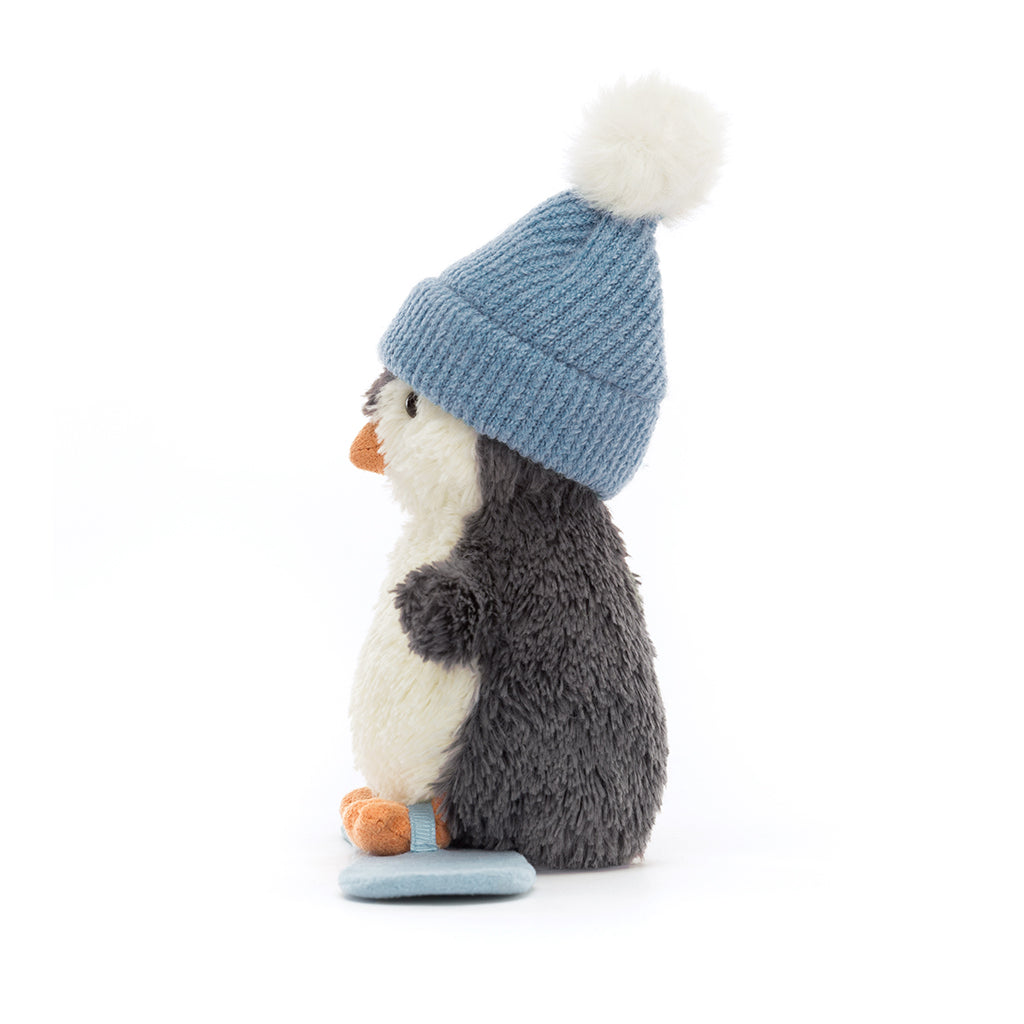 Jellycat gosedjur, Peanut pingvin på snowboard – 12 cm