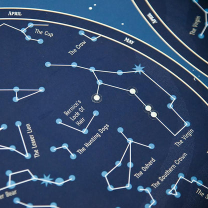 Poppik klistremosaik i papir, Plakat og 640 klistermærker, Glow in the dark - Himmelkort