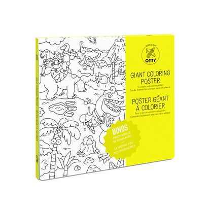 Omy stor färgläggningsaffisch, 70 x 100 cm - Dinos