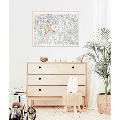 Omy stort färgläggningsplakat, 70 x 100 cm - Pony club