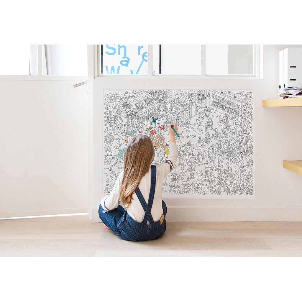 Omy stort färgläggningsplakat, 70 x 100 cm - Pony club