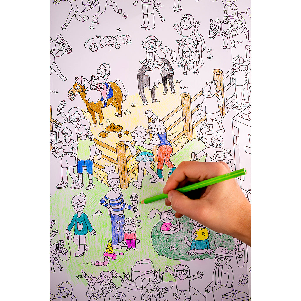 Omy stort färgläggningsplakat, 70 x 100 cm - Pony club