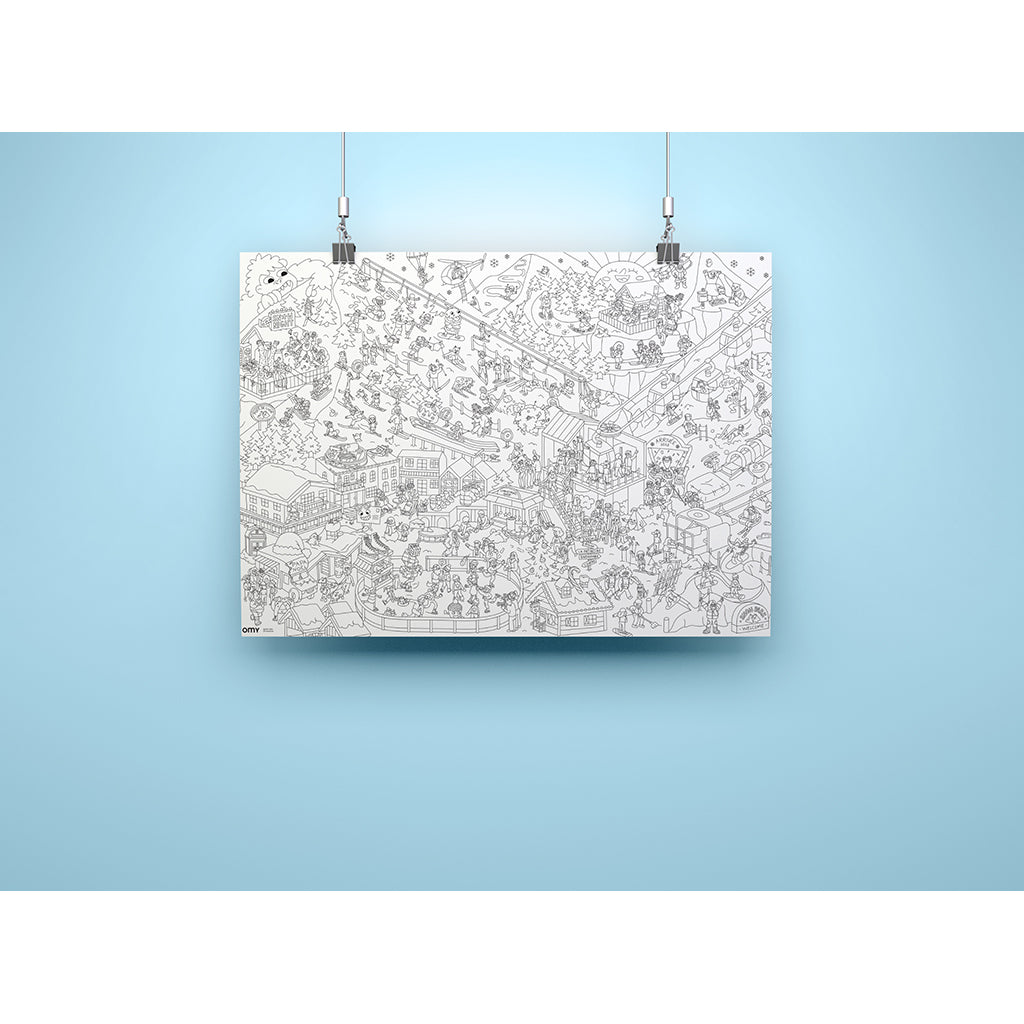 Omy stor plansch för färgläggning, 70 x 100 cm - I love winter