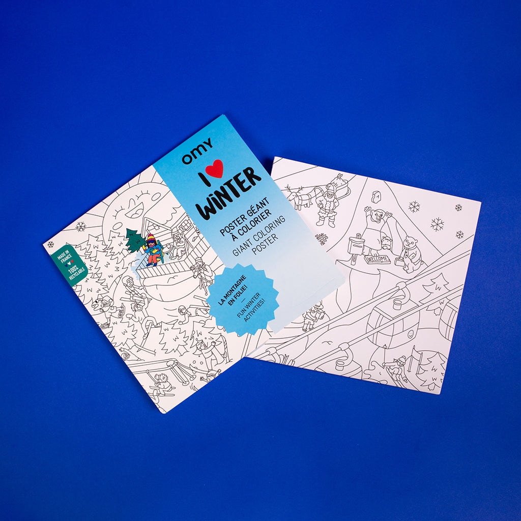 Omy stor plansch för färgläggning, 70 x 100 cm - I love winter