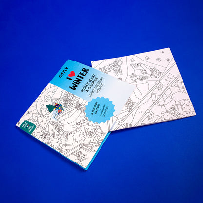 Omy stor plansch för färgläggning, 70 x 100 cm - I love winter