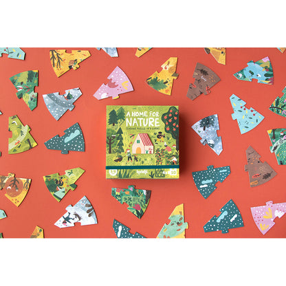 Londji pussel, runt, A home for nature, 4 pussel med vardera 10 bitar