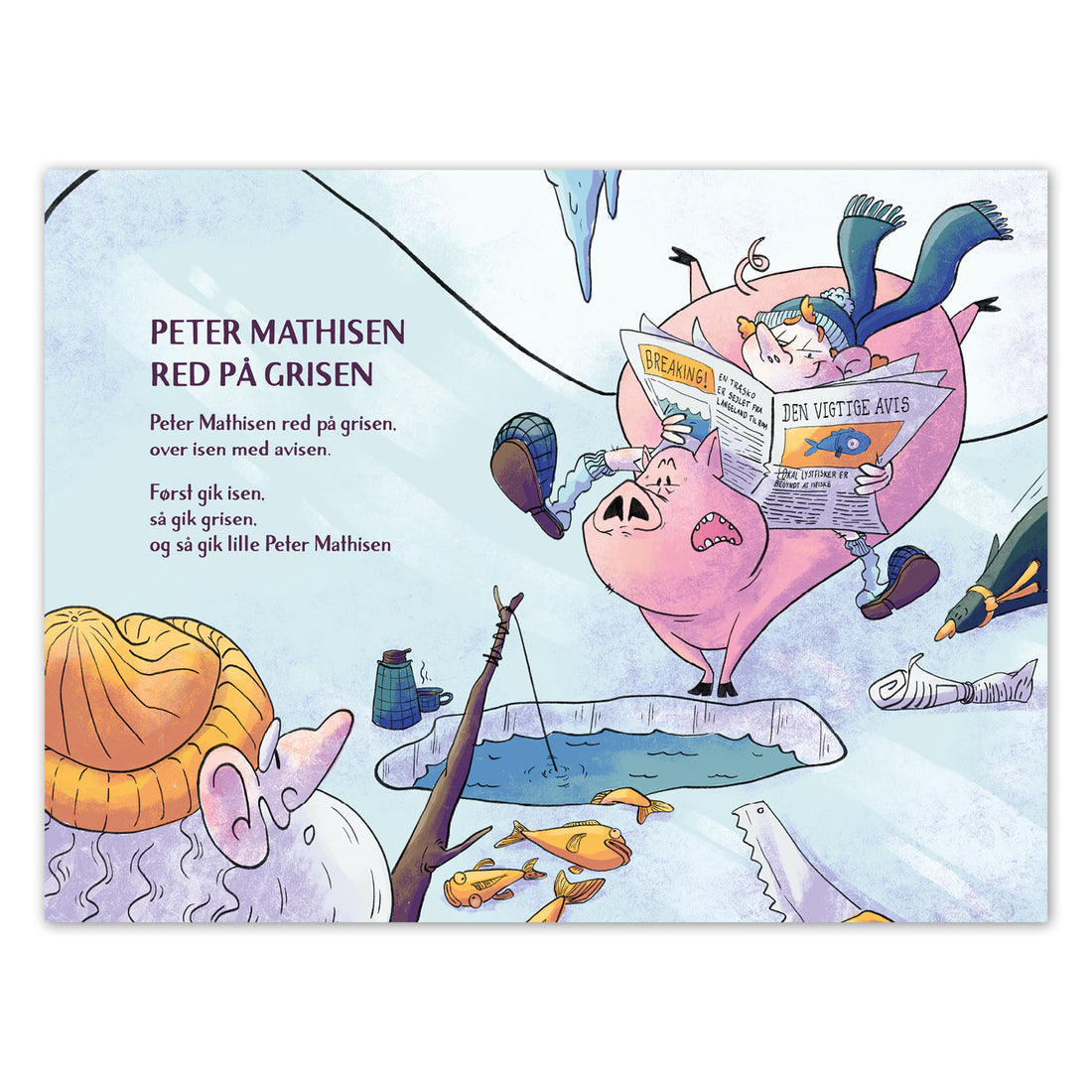 Onion Skin-affisch, Peter Mathisen red på grisen - 30 x 40 cm