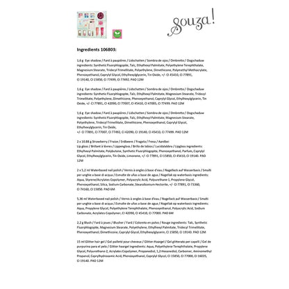 Souza sminkset för barn, Beauty Luxe - Rosa/silver hårglitter