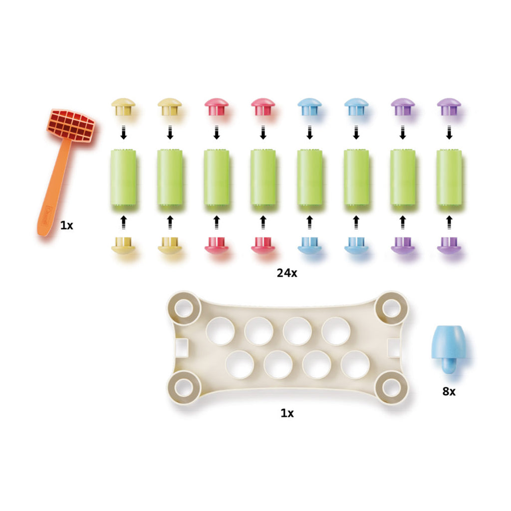 Quercetti PlayEco+ hammerspel, Hammer Peggy - Från 18 månader