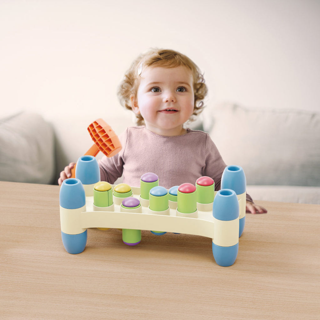 Quercetti PlayEco+ hammerspel, Hammer Peggy - Från 18 månader