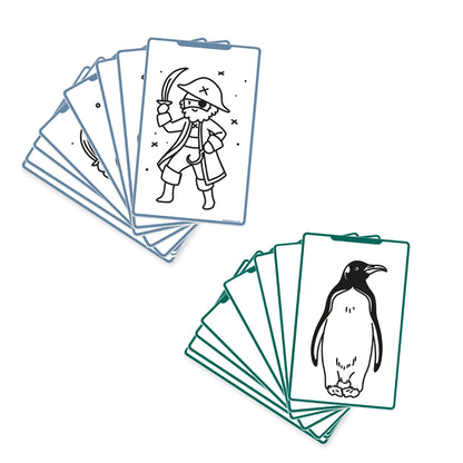 KidyDraw mini refill-kort med teckningsmallar, Oceans &amp; pirates