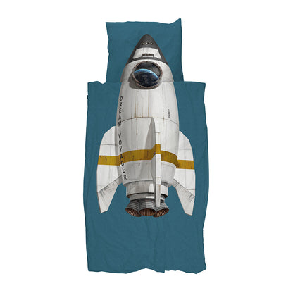 Snurk ekologiskt sängkläder för vuxna - Rocket smokey blue