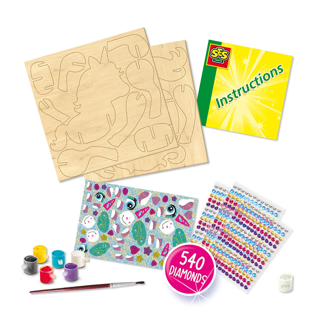 SES Creative, Diamantmosaik - 3D Enhörning