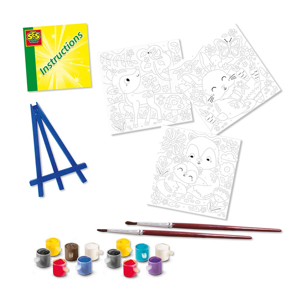 SES Creative Måla efter nummer, Skogens djur