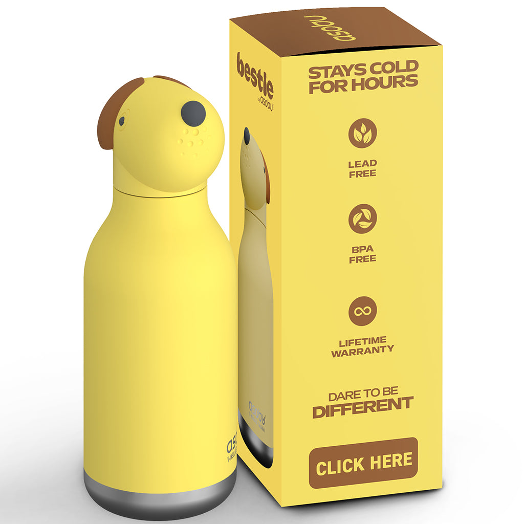 Asobu Bestie Djurtermo vattenflaska, 460 ml. - Hund