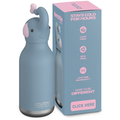 Asobu Bestie Animal termo dricksflaska, 460 ml - Elefant