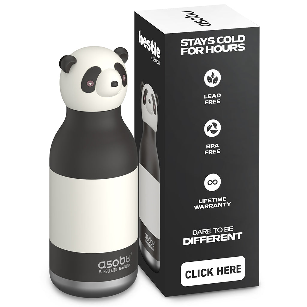 Asobu Bestie Animal termo dricksflaska, 460 ml. - Panda