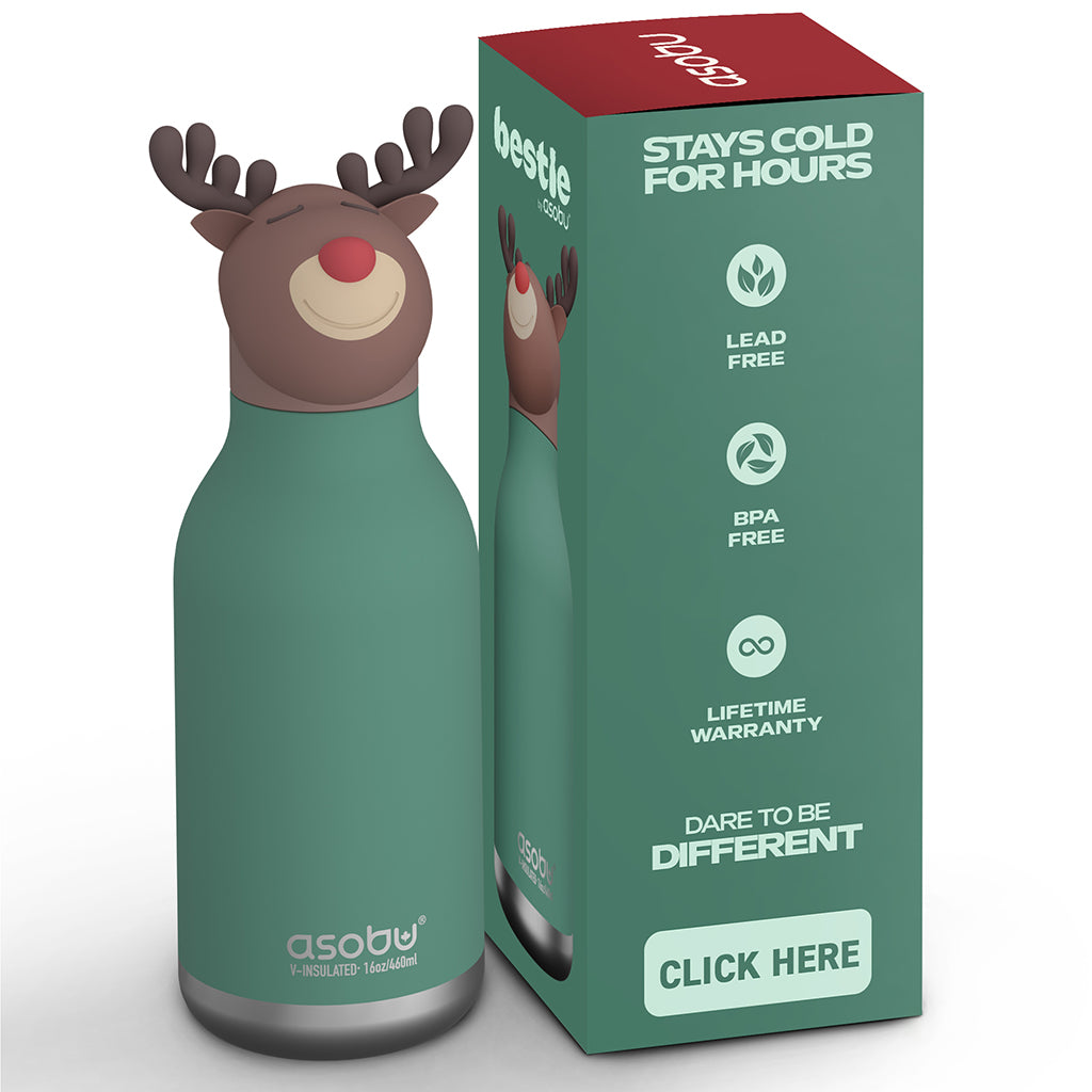 Asobu Bestie Animal termo drikkedunk, 460 ml – Rensdyr