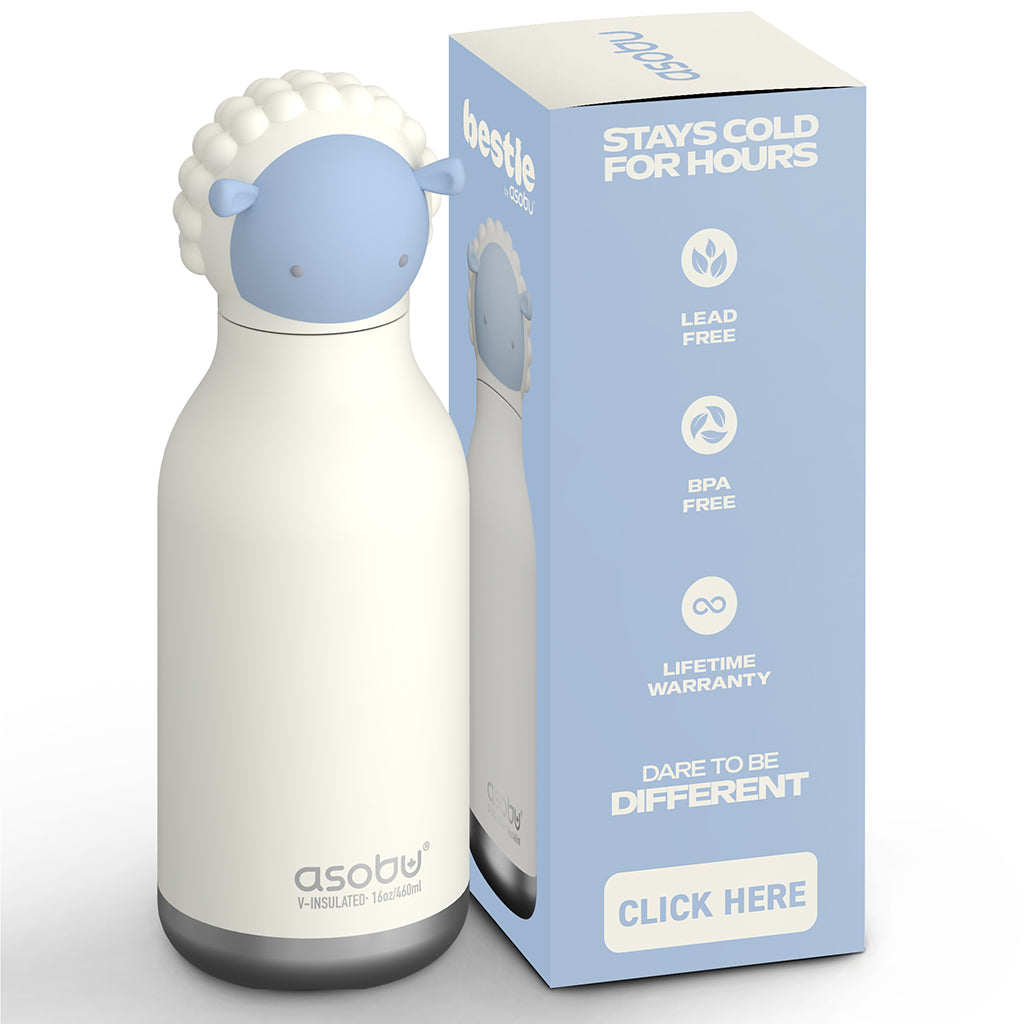 Asobu Bestie Animal termo dricksflaska, 460 ml - Får