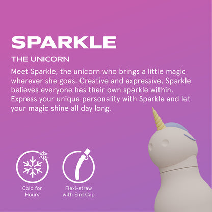 Asobu Bestie Animal termo dricksflaska, 460 ml - Enhörning