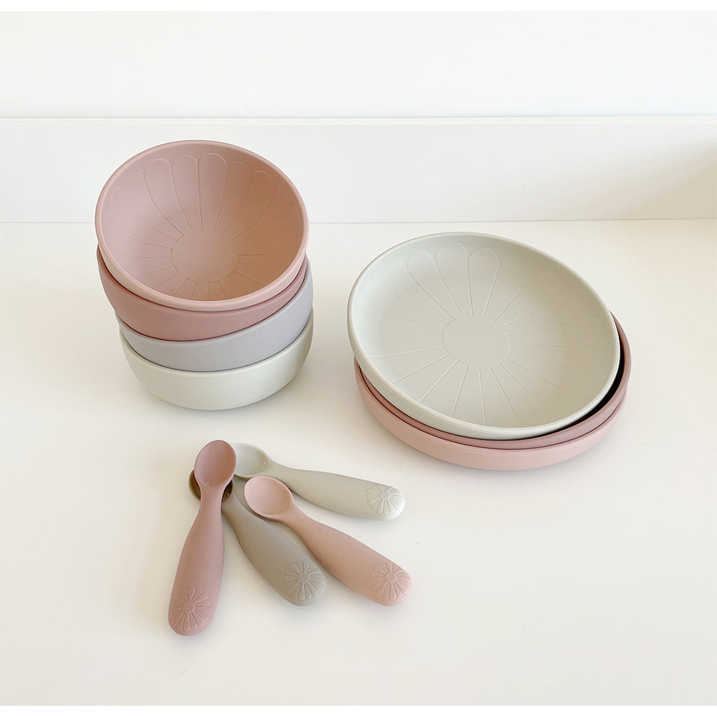 Cam Cam platt tallrik, 2-pack, Flower plates - Earth mix