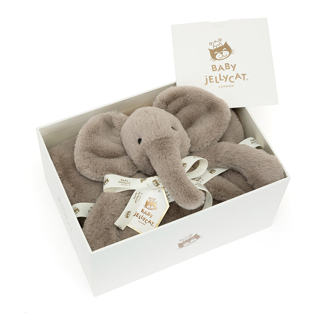 Baby Jellycat filt i presentförpackning, Smudge elefant - 56 x 70 cm