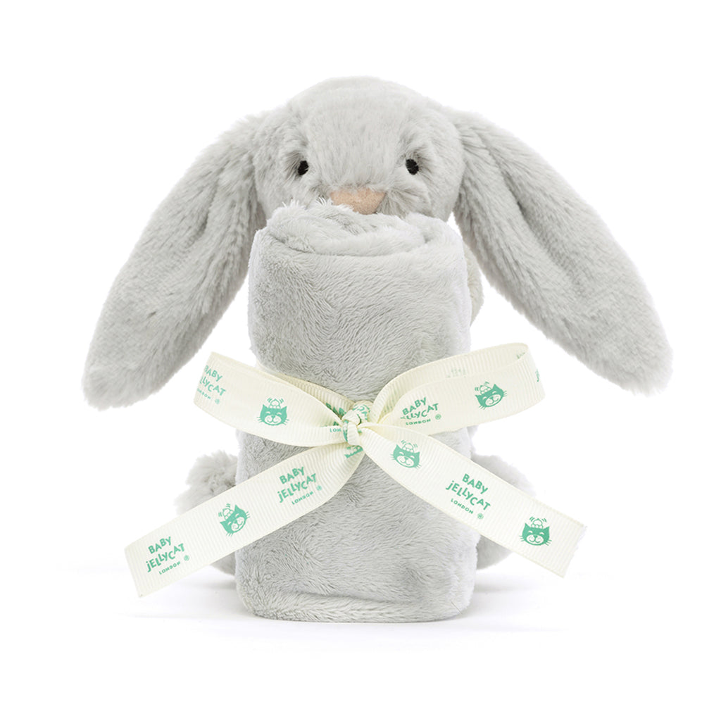 Baby Jellycat gosedjur, Bashful snuttefilt - Silver kanin