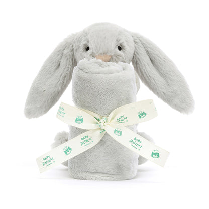 Baby Jellycat gosedjur, Bashful snuttefilt - Silver kanin