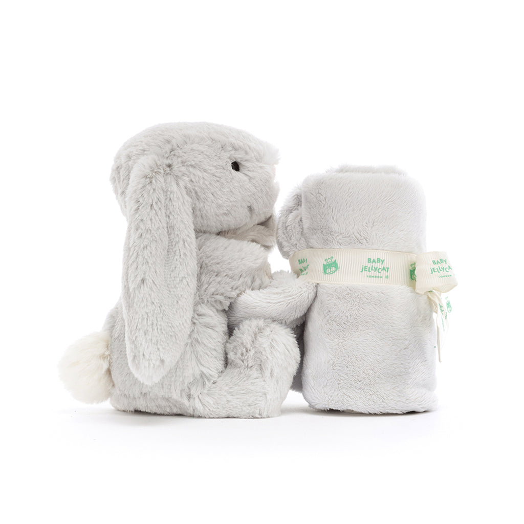 Baby Jellycat gosedjur, Bashful snuttefilt - Silver kanin