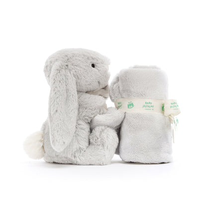 Baby Jellycat gosedjur, Bashful snuttefilt - Silver kanin