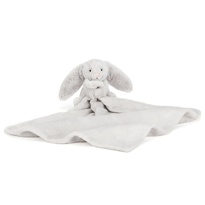 Baby Jellycat gosedjur, Bashful snuttefilt - Silver kanin