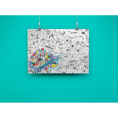 Omy stor affisch för färgläggning, 70 x 100 cm - Surf &amp; skate