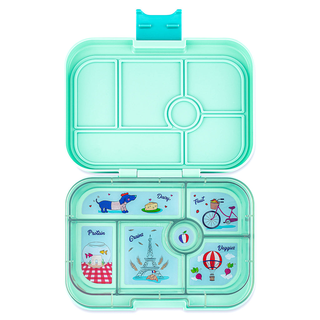 Yumbox madkasse med 6 rum, Original – Serene Aqua / Paris tray