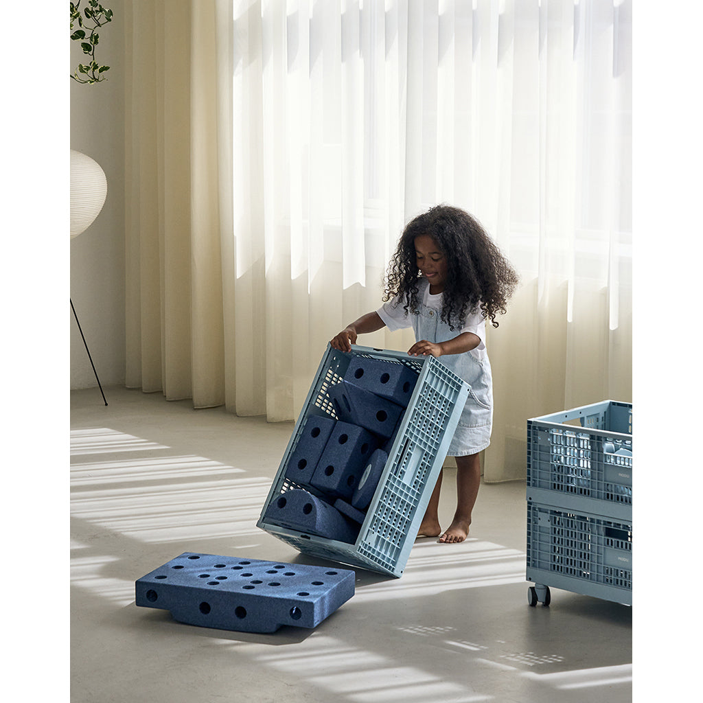 Modu Förvaringslåda, Extra stor vikbar/stapelbar låda - Sky blue