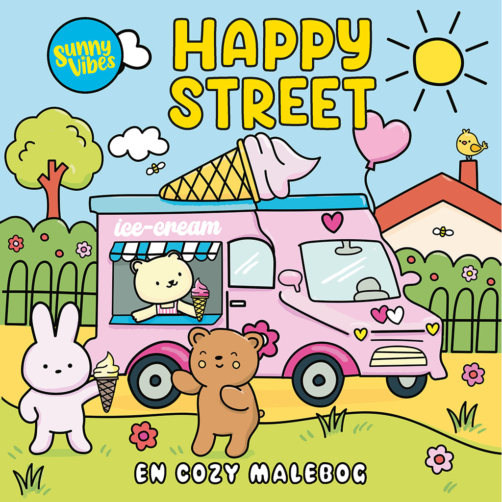 Sunny Vibes, Happy Street - Cozy målarbok