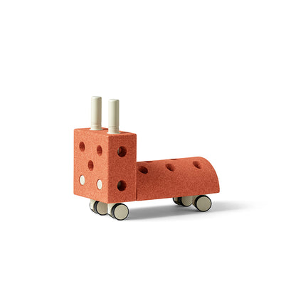 Modu Lille gåbil, aktivitetslegetøj i skum, 10 dele - Burnt Orange / Dusty Green
