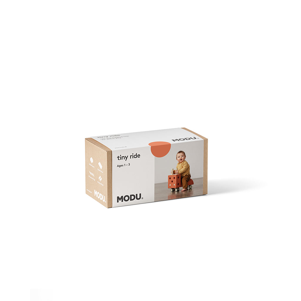 Modu Tiny Ride, aktivitetsleksak i skum, 10 delar - Burnt Orange / Dusty Green