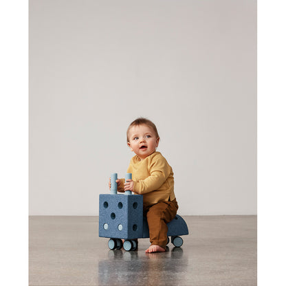 Modu Tiny Ride, aktivitetsleksak i skum, 10 delar - Deep blue/ Sky blue