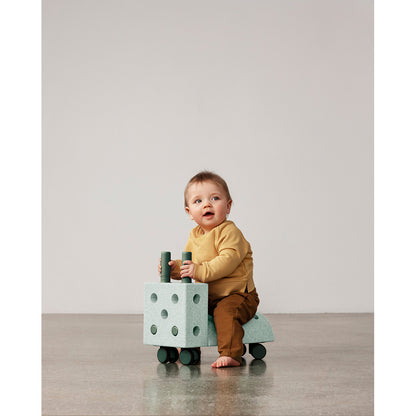Modu Tiny Ride, aktivitetsleksak i skum, 10 delar - Ocean mint/forest green