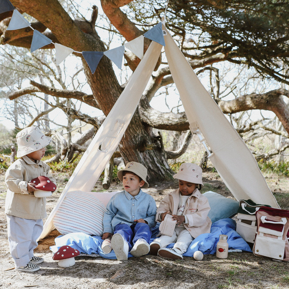 Sebra flaggirlang, dubbelsidig, Powder blue - 2,5 meter