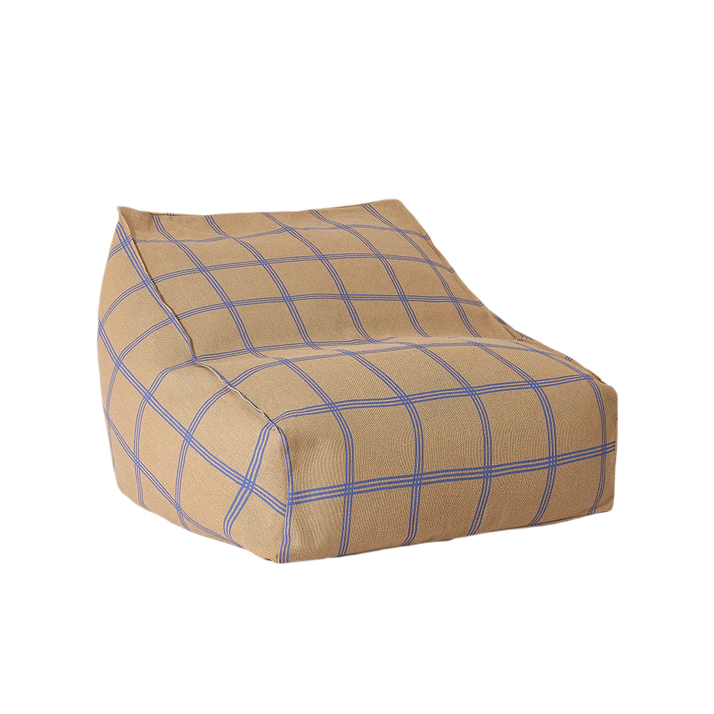 Nobodinoz Vibes armchair sittsäck, Brown blue windowpane