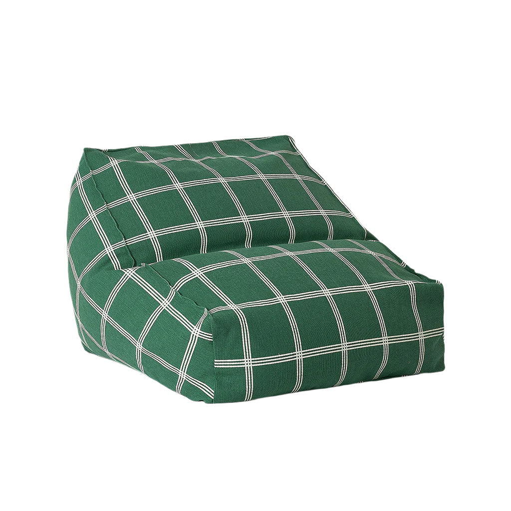 Nobodinoz Vibes armchair sittsäck, Green white windowpane