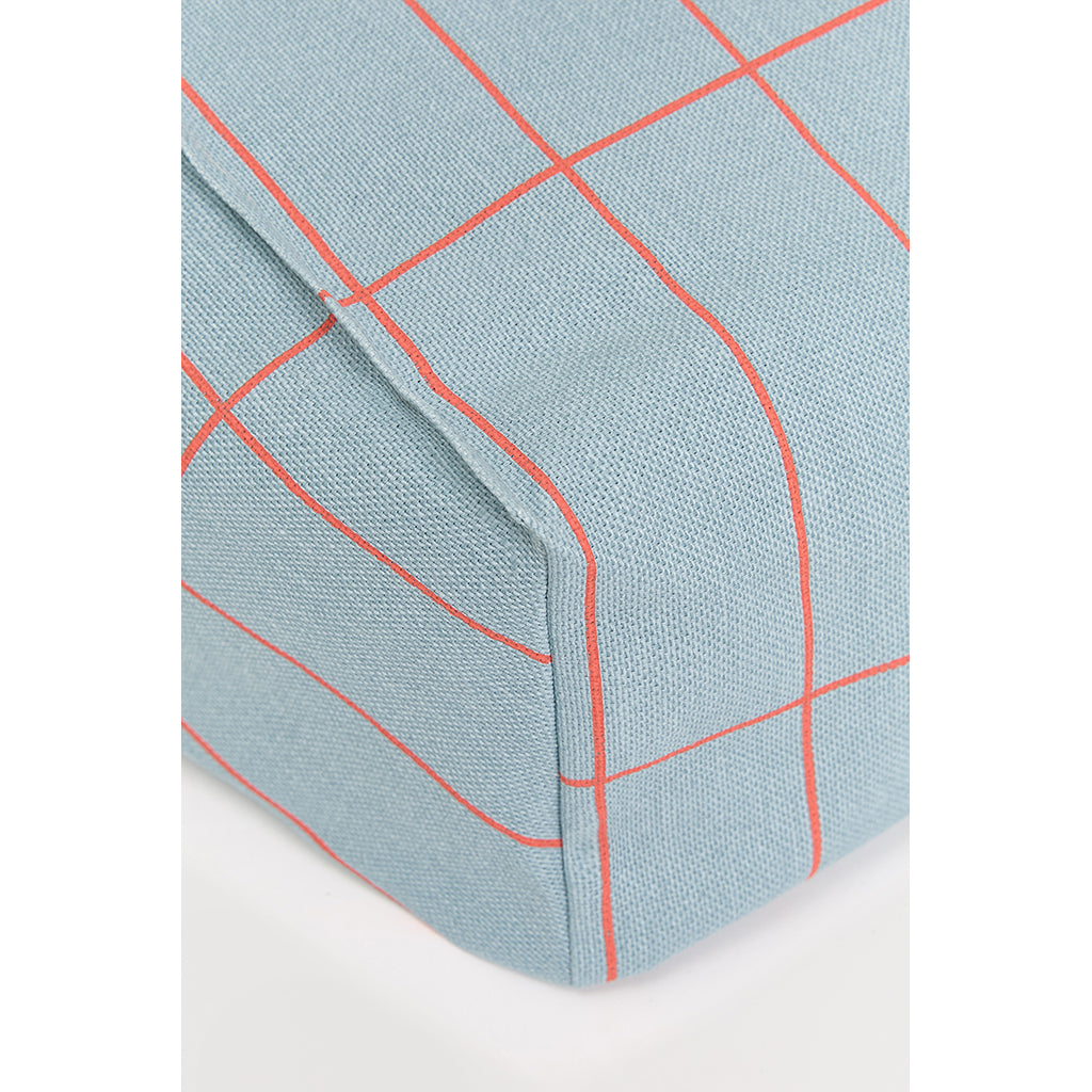 Nobodinoz Vibes fåtölj säckstol, Blue Red Grid