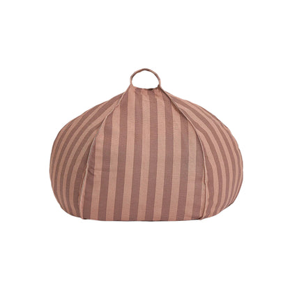 Nobodinoz quiltad rund sittpuff, Vibes - Pink mauve stripes
